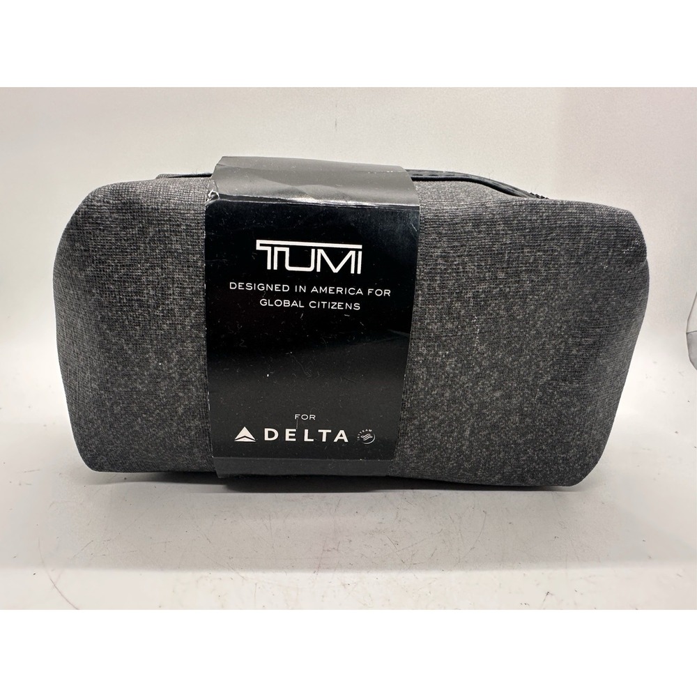 TUMI Travel Amenity Kit Gray Zip Case Malin+Goetz Eye Mask Socks Sealed